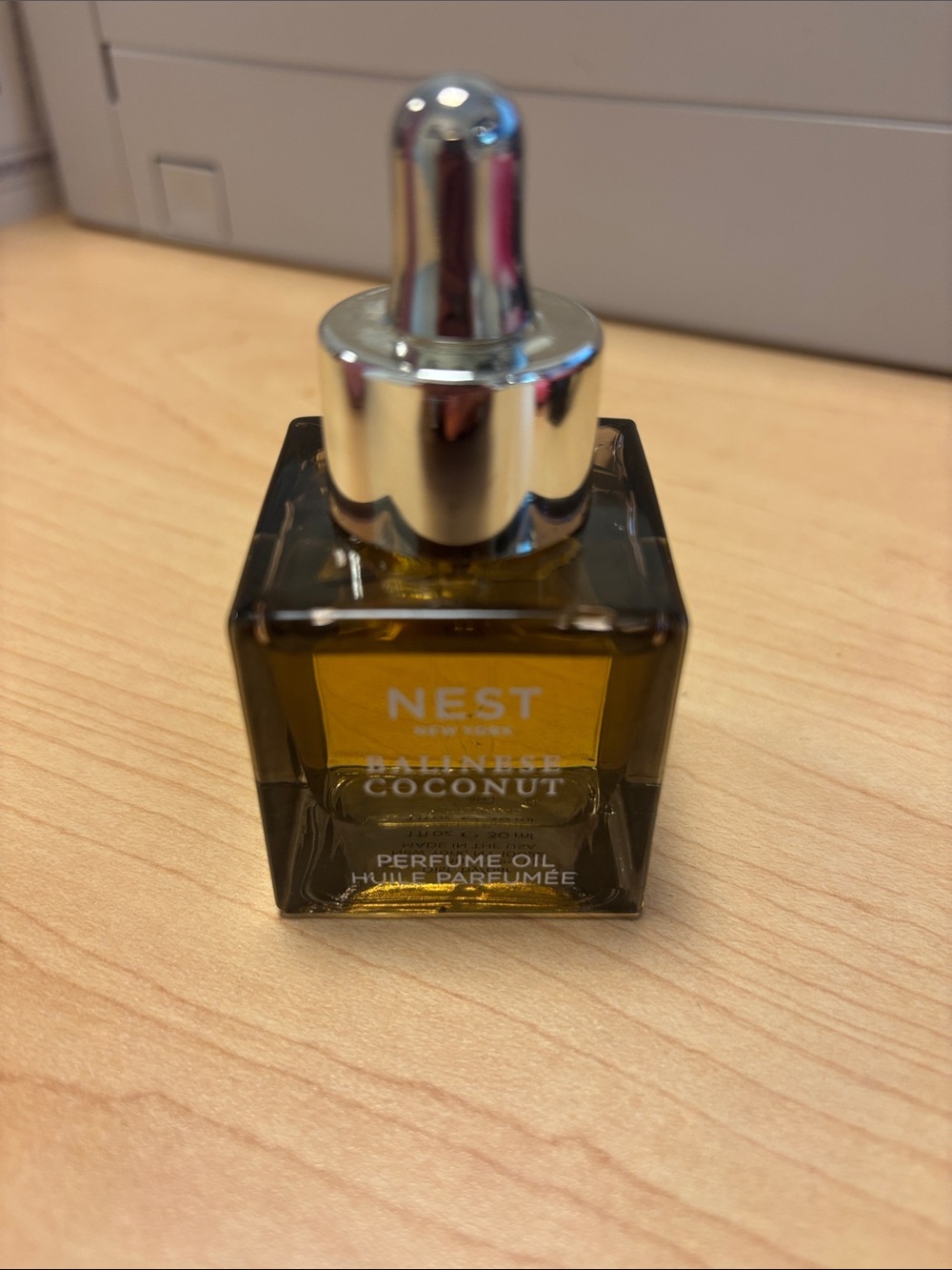 NEST Bali Coconut Perfume Oil - Amber Glass Bottle 1oz.  About 95% full